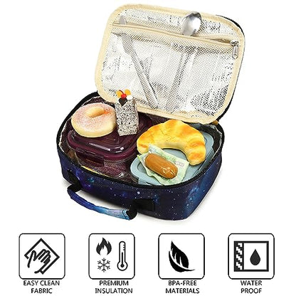 LEDAOU Lunch Box Kids Insulated Lunch Bag Boys Girls Toddler Reusable Lunchbox for School Picnic Hiking - color: Blue
