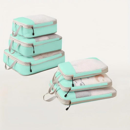 3 Set Compression Packing Cubes for Travel, Travel Bags Luggage Organizers Travel Essentials Compression Cubes for Carry on Suitcases
