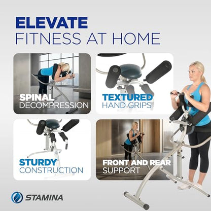 Stamina InLine Traction Control System, Back Pain Relief & Spine Decompression Machine - Stretching and Exercise Equipment for Home and Gym Workout - Portable Lower Body Fitness Stretcher