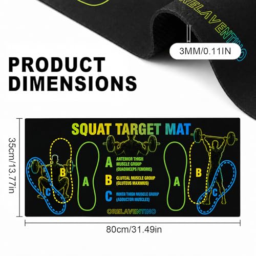 Squat Mat with Foot Position,Non-Slip Workout Mat for Squats & Leg Exercises, Improves Muscle Activation & Knee Support, Home Gym Fitness Mat,30 * 13.8"inch Squat Pad - color: Green Black
