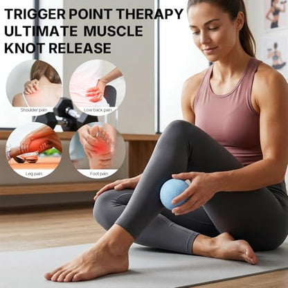 Massage Lacrosse Balls for Myofascial Release, Peanut Massage Ball, Mobility Ball for Physical Therapy - Deep Tissue Massage Tool for Trigger Point Therapy, Muscle Relaxer, Yoga Therapy (Sky Blue) - color: Blue-purple