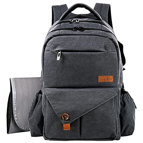 Hap Tim Multi-function Large Baby Diaper Bag Backpack with Stroller Straps, Insulated Bottle Pockets, Changing Pad (Dark Gray-5284) - color: Dark Gray
