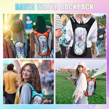 Chunful 6 Pack Running Hydration Backpack Lightweight Water Backpack Essential for Festivals Rave Hydration Pack with 2L Hiking Water Bladder for Adult Running Cycling Climbing Hiking
