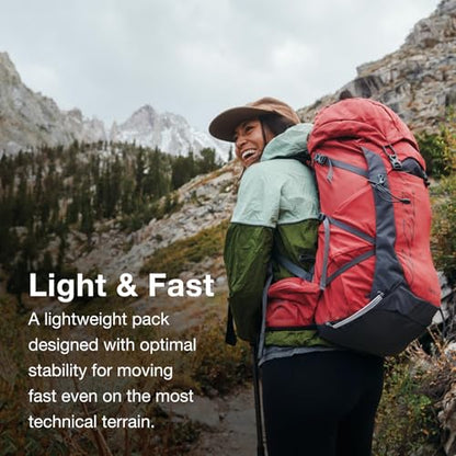 Osprey Tempest 44L Women's Lightweight Hiking Backpack - Daypack for Travel & Camping, Red Pampas/Coal Grey, M/L - color: Red Pampas/Coal Grey, size: Medium-Large