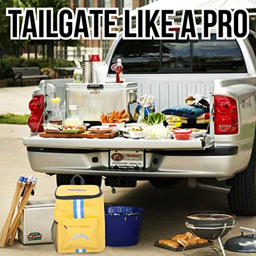 FOCO LA Chargers Cooler Backpack – Portable Soft Sided Ice Chest – Insulated Bag Holds 36 Cans - Football Gear – Show Your Team Spirit with Officially Licensed Fan Gear