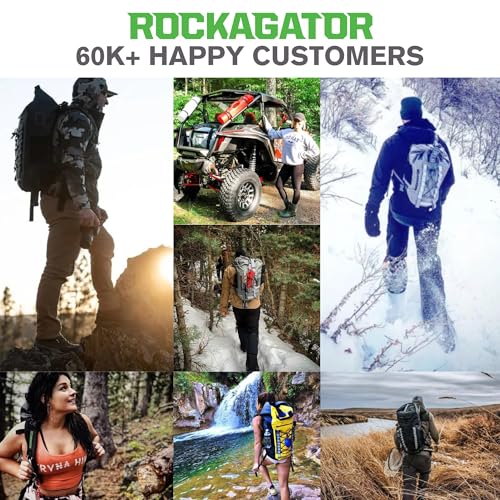 Rockagator Kanarra 90L Waterproof Backpack for Camping, Hiking, Mountaineering, Backpacking, Hunting, Fishing, Canoeing, Outdoor Activities, The Wet Outdoors - Large Capacity, Roll Top Closure, Tan