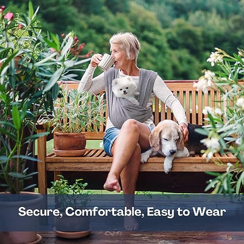 AnccoPlus Dog Carriers for Small Dogs, Front Facing Small Dog Carrier, Hands Free Pet Carrier, Size Adjustable Cat Carriers, Reducing Back Pain, Safe Soft Cotton Cat Sling (Regular, Heather Gray) - color: Light Heather Gray, size: Regular