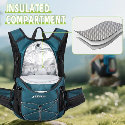 Hydration Backpack, Lightweight Water Backpack for Hiking with 3L Leak Proof Water Bladder, Insulated Hydration Pack Ideal for Hiking and Cycling, 18L