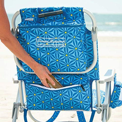 Tommy Bahama 2016 Backpack Cooler Chair with Storage Pouch and Towel Bar - color: Blue, size: 2 Count