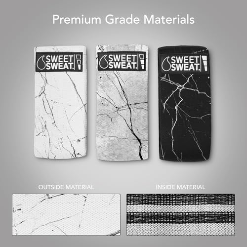 Sweet Sweat Hip Bands with 3 Levels of Resistance | Non-Slip Fabric Booty Bands for Squats & Lunges | Includes Free Mesh Carrying Bag - style: Marble Hip Bands