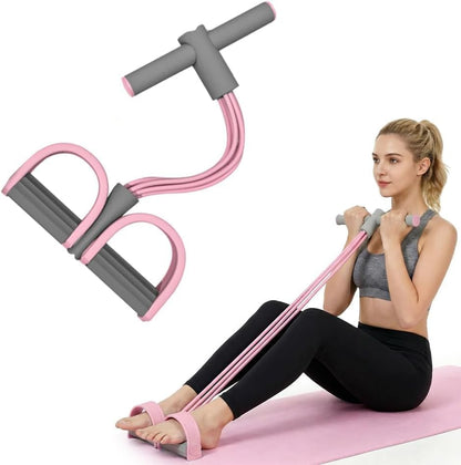 Multifunction Pedal Resistance Band, Pedal Resistance Bands with Handles - 2026 New Elastic Rubber Exercise Band for Full Body Workout, Arm, Leg - color: Pink