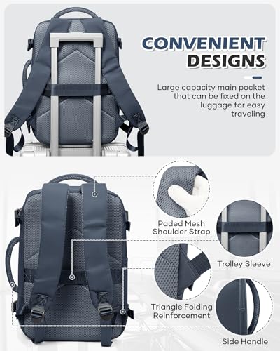 VGCUB Vacuum Backpack Travel with Pump, 40L Carry On Travel Backpack Flight Approved TSA, Vacuum Seal Compression Bags for Clothing, Waterproof Personal Item Bag for Women Men Royal Blue - color: A-royal Blue With Vacuum Bag