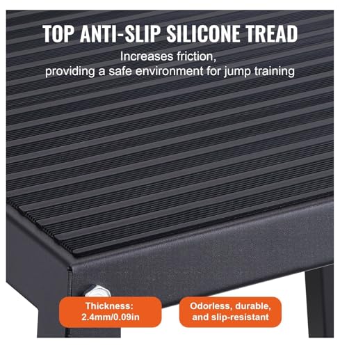 Plyometric Jump Box 18 Inch - Steel Plyo Box for Fitness, Agility Training - Anti-Slip Workout Platform for Home Gym - Strength & Conditioning - Black
