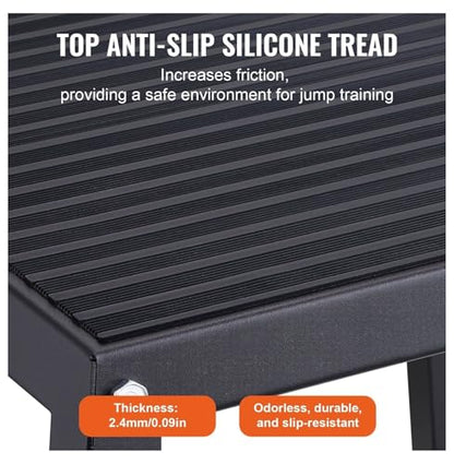 Plyometric Jump Box 18 Inch - Steel Plyo Box for Fitness, Agility Training - Anti-Slip Workout Platform for Home Gym - Strength & Conditioning - Black