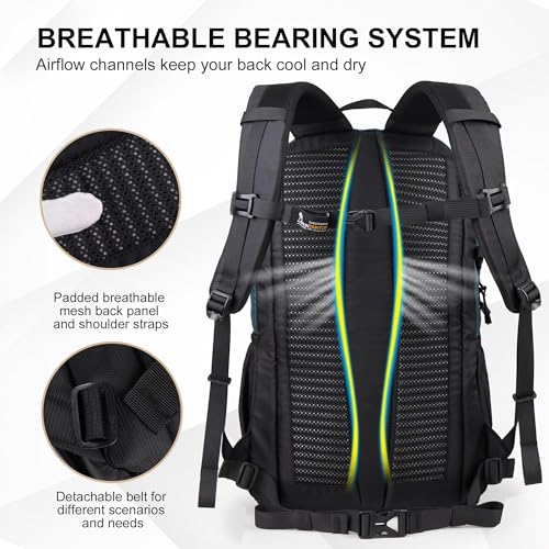 MOUNTAINTOP 25/30L Lightweight Hiking Backpack, Outdoor Daypack - color: 30l-dark Green