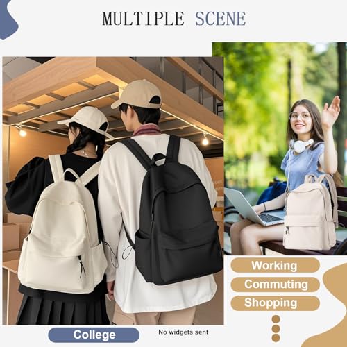 Backpack for Women College Cute Aesthetic Laptop Backpack Men Teacher Work Lightweight Casual Daypack Backpacks Anti theft Computer Gym Backpacks with Laptop Compartment White