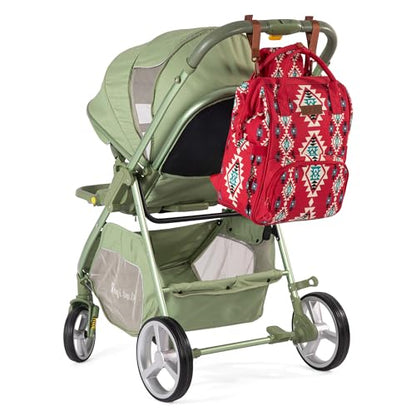 Montana West Wrangler Diaper Bag Backpack Aztec Callie Bag Travel Backpack Purses Western Multi-Function Baby Bags for Mom - color: Burgundy