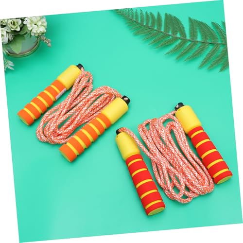 LIOOBO 2pcs Counting Jump Rope for Electronic Cotton Skipping Rope with Digital Counter for Workout and Exercise Games Red-yellow Orange-yellow