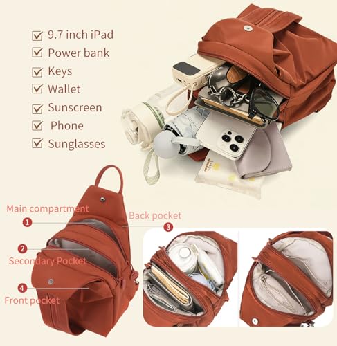 3 in 1 Anti Theft Travel Tote Bag, Convertible Capacity Backpack Purse, Lightweight Sling Bag for Women's Commute & Outdoor (Red) - color: Red