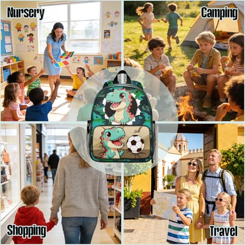 Toddler Backpack for Ages 4-6, 15L Boys Dinosaur Backpack with Chest Buckle, Kindergarten School Bag with Padded Straps - color: Dinosaur