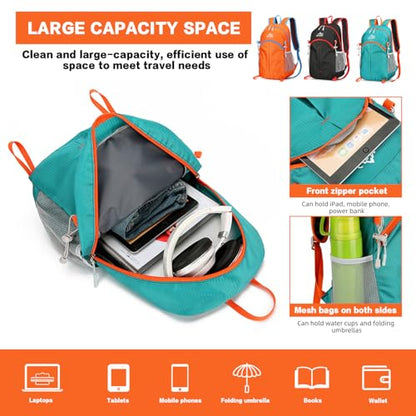 20L Hiking Daypack Packable, Lightweight Water Resistant Camping Backpack, Foldable Travel Backpack for Men Women Outdoor Gear - color: Chengse-xiao