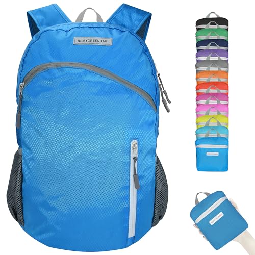 35L Foldable Waterproof Backpack For Outdoor Sports Travel Inside Wet Clothes Compartment Packable For Multiple - color: 1blue