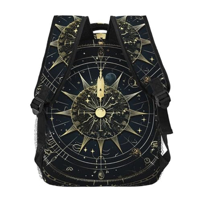Astrological pattern Travel Backpack for Men & Women 15.6 inch Laptop Backpack Waterproof Work Back Pack - color: Astrological Pattern