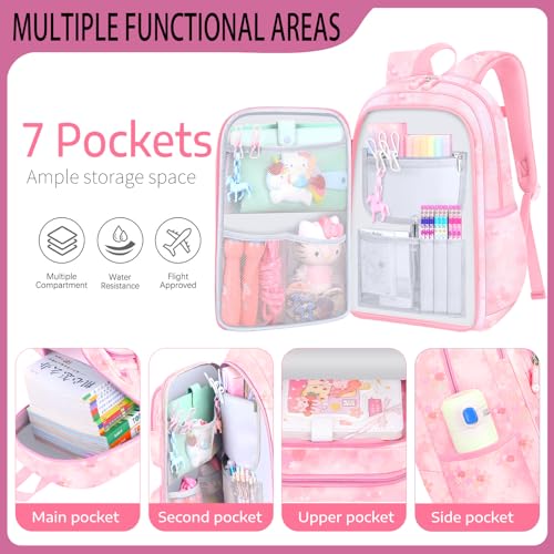Cute Backpacks for Girls, Cute Backpack for School, Cute School Backpack for Kids Ages 6-12 - color: Pink