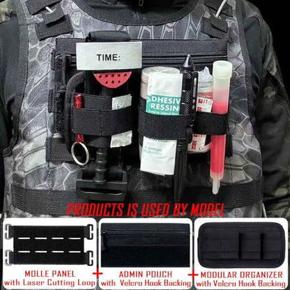 6 Piece Tactical Bag Insert Pack, Modular Elastic Loop Panel Organizers Pouch Insert Attachment with Hook Backed Fastener for Backpack Accessories - color: Tan