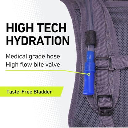 VibrelliVibrelli Hydration Backpack & 2L Hydration Bladder - High Flow Bite Valve - Hydration Pack for Cycling, Running, Hiking - color: Blue