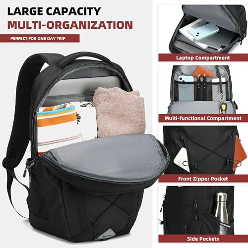 AO ALI VICTORY Women's Laptop Backpack 15.6 inch,Travel Backpack for Men - color: Black