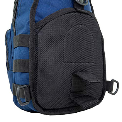 LINE2design First Aid Sling Backpack - Lightweight Sling Backpack Tactical Shoulder EDC Bag - EMS Equipment Emergency Medical Supplies Shoulder Molle Bag - Perfect for Camping Hiking Trekking - Navy