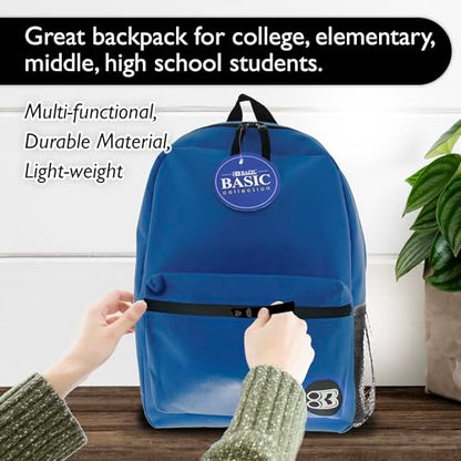 BAZIC 1031 Basic Backpack, Blue, 16" - color: Blue, size: 16"