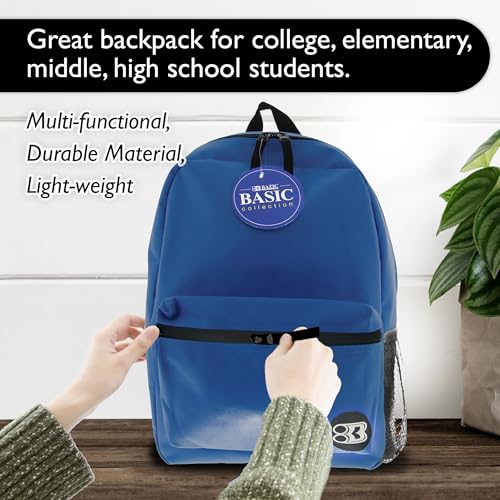 BAZIC 1031 Basic Backpack, Blue, 16" - color: Blue, size: 16"