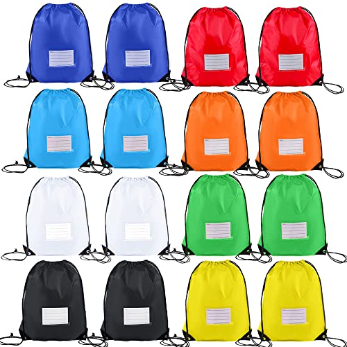 16 Pack Drawstring Bags,Bulk Draw String Backpack, DIY Gym Sports Cinch Bag Sackpack for Women Men, 8 Colors - color: 8 Colors