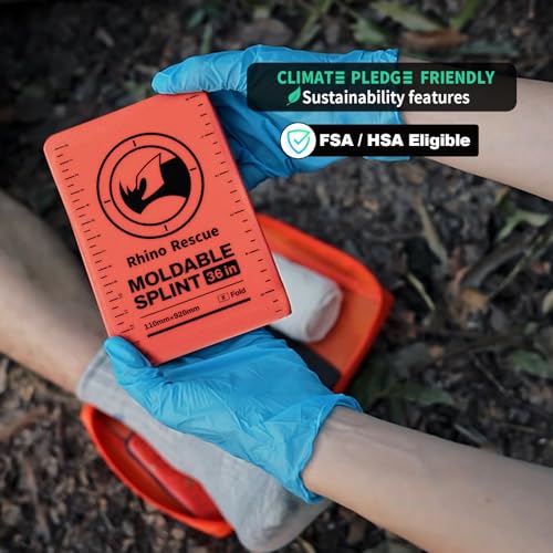 RHINO RESCUE First Aid Splint 36" X 4.3" Orange-Gray, Keep Bones in Position (6, Splint Bundle) - color: Bundle Kit