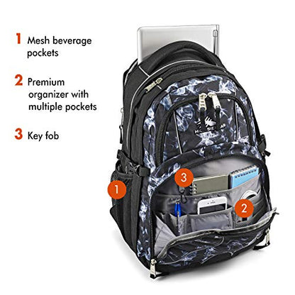 High Sierra Swerve Laptop Backpack, Black Steam/Black, One Size - color: Black Steam/Black