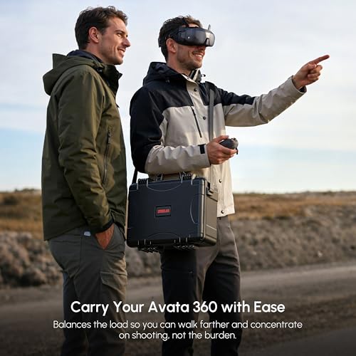 Waterproof Hard Case for DJI Avata 360 Combo, Shockproof Travel Storage Box with Custom Foam for Drone, RC2, G-N3 Goggles, Motion Controller, Charger Hub (Only Case)