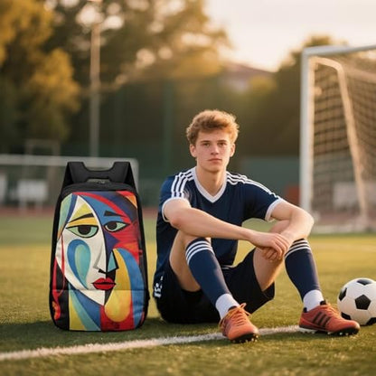 Basketball Backpack With Separate Ball Compartment And Shoes Fit Basketball Volleyball Football - color: Abstract Painting