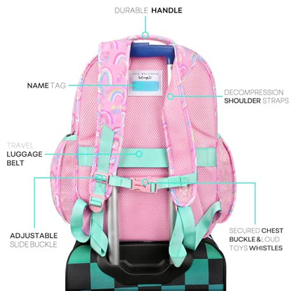 mibasies Girls Backpack: Large Kids Backpack Girls for Elementary School with Laptop Compartment - Rainbow Pink - color: Rainbow, style: School-17"h