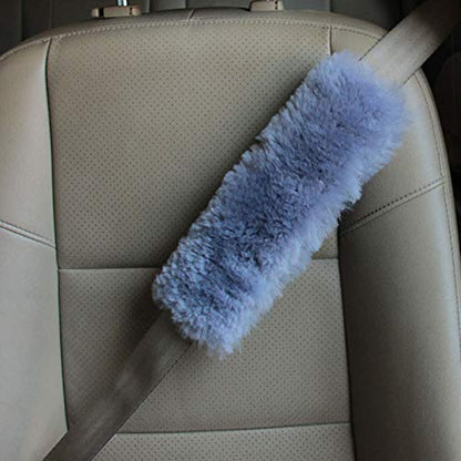 Soft Faux Car Seat Belt Cover Pad,Car Safety Seat Belt Strap Shoulder Pad for Adults and Children,Suitable for Car Seat Belt,Backpack,Shoulder Bag,Set of 2 (Gray) - color: Gray