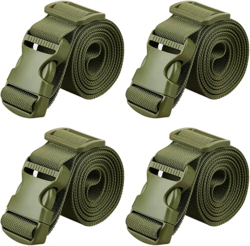 MAGARROW 1.5" Utility Luggage Straps with Buckle Adjustable, 4-Pack (Army Green, 1.5 in x 4.5 ft) - color: Army Green, size: 1.5 in x 4.5 ft