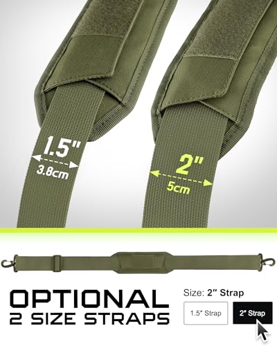 WYNEX Shoulder Strap Pad for Tactical Pouch, Universal Bag Strap with Detachable Thick Pad Single Shoulder Straps Replacement - color: Army Green, size: 2“ Strap