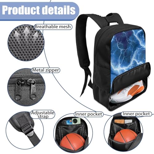 Basketball Backpack With Separate Ball Compartment And Shoes Fit Basketball Volleyball Football - color: Lightning