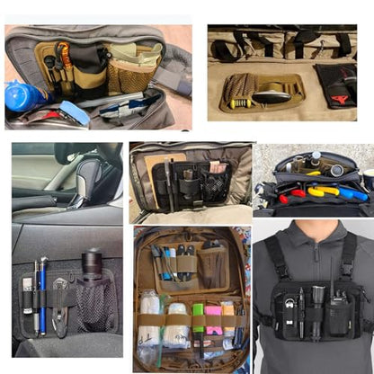 Tactical Bag Insert Panel Organizer - Hook and Loop Modular Utility Admin Panel for Backpack, Vest, Pack | EDC Organizer with Elastic Webbing & Mesh Pocket - color: Green