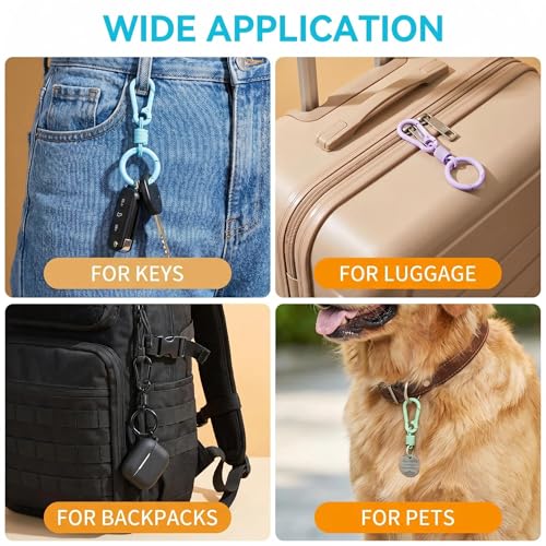 Anti-Theft Zipper Clips 6 Pcs, 6 Colors - Durable Zinc Alloy Locking Carabiners for Travel & Backpack Security, Universal Fit, Multi-Use