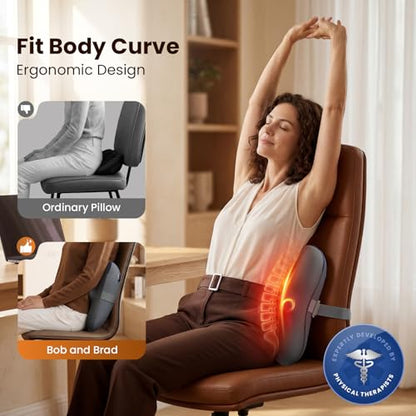 BOB AND BRAD Back Massager with Heat FSA Eligible HSA, Shiatsu Back Massager for Pain Relief Deep Tissue, 3D Kneading Massage Pillow for Pain Relief, Soothing Full-Body Relief for Family - color: Graphite Gray