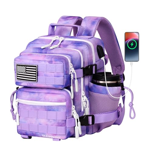 Boomistry 15L Mini Tactical Backpack Small Tactical Backpack for Women, Military Backpack for Gym, Hiking, Daily (Purple Nebula-15L) - color: Purple Nebula-15l