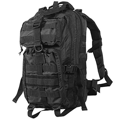 DKC452 Assault Compact Stealth Military Molle Daypack Hunting Camping Outdoor Hiking Paintball Airsoft Bag, Black, 18-Inch