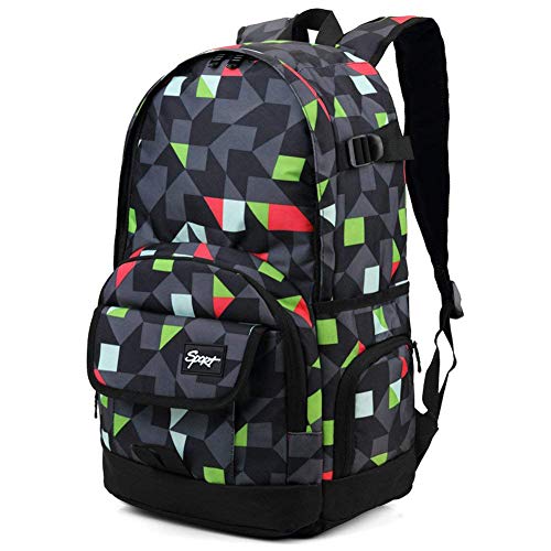 rickyh style School Backpack Travel Bag for Men & Women Lightweight College Back Pack with Laptop Compartmen - color: 04new Grey & Green